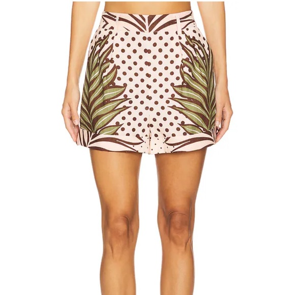 Retrofete Leaf Print Women Shorts - Green and Brown - Picture 4 of 6
